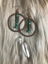 Load image into Gallery viewer, Nikki hoop earrings with blue turquoise
