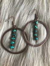 Load image into Gallery viewer, Nikki hoop earrings with blue turquoise
