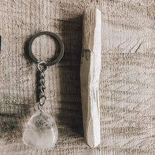 Load image into Gallery viewer, Clear quartz home protector - amulet keychain
