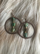 Load image into Gallery viewer, Barbara hoop earrings with natural turquoise
