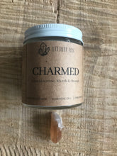 Load image into Gallery viewer, Charmed soy candle with citrine crystal
