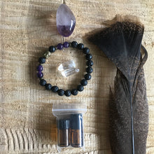 Load image into Gallery viewer, Amethyst aromatherapy mala bracelet box set
